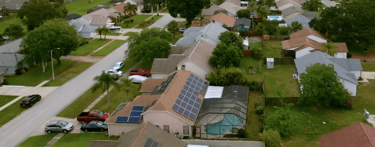 Florida home with rooftop solar panels